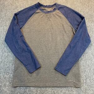 Orvis Raglan Shirt Mens XL Baseball Tee Gray Blue Classic Long Sleeve